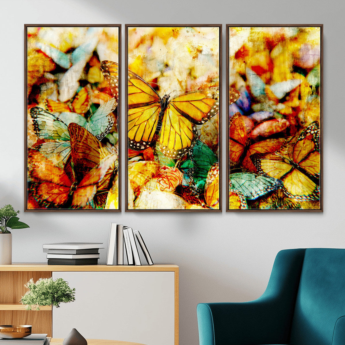 Butterfly Wall Art Canvas Print | Colorful Abstract Nature Artwork