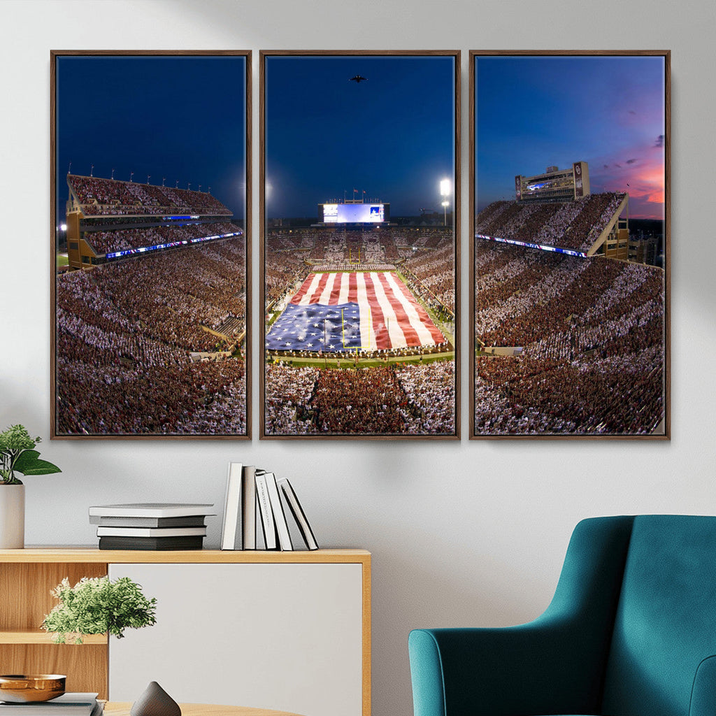 Oklahoma Sooners Memorial Stadium Wall Art Canvas Print