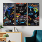Graffiti American Football Player Street Art Wall Art Canvas Print