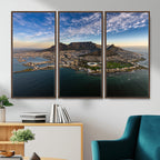 Cape Town Wall Art Canvas Print | Table Mountain Coastal Skyline Panorama