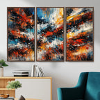 Lyrical Abstract Wall Art Canvas Print, Orange Blue Abstract