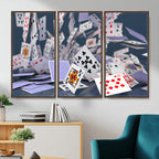Playing Cards Canvas Wall Art | Casino Game Room Decor