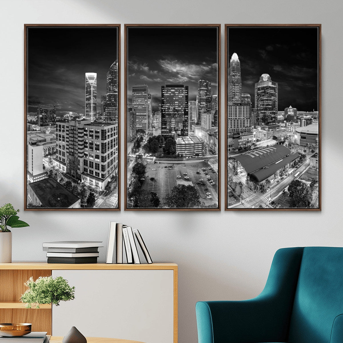 Charlotte Skyline Canvas Wall Art Print | North Carolina Cityscape