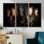 Horse Wall Art Canvas Print, Wild Horses Portrait Photography, Rustic Ranch Decor