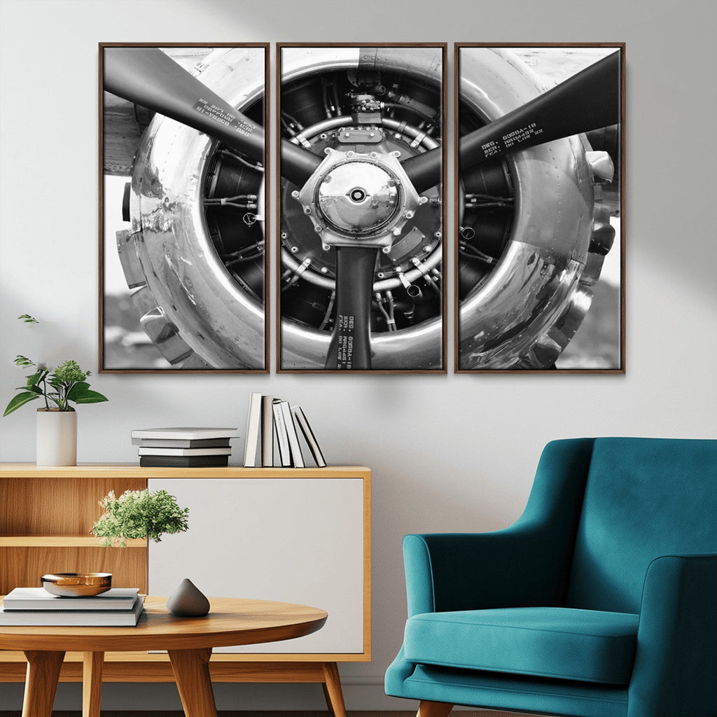 Vintage Airplane Wall Art Canvas Print
