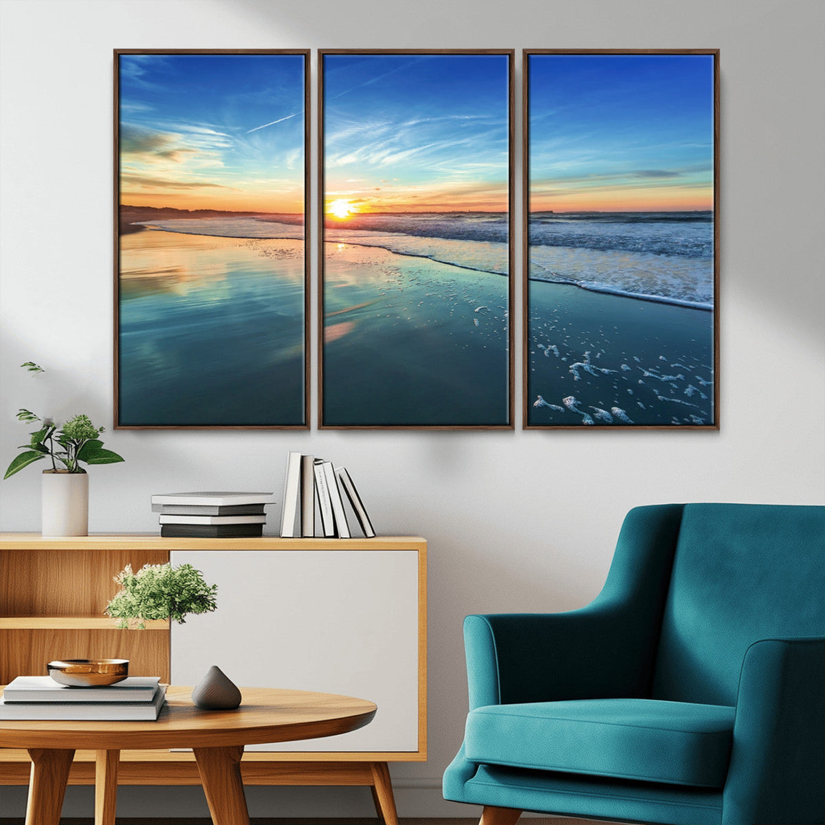 Blue Sky and Beach Wall Art Canvas Print