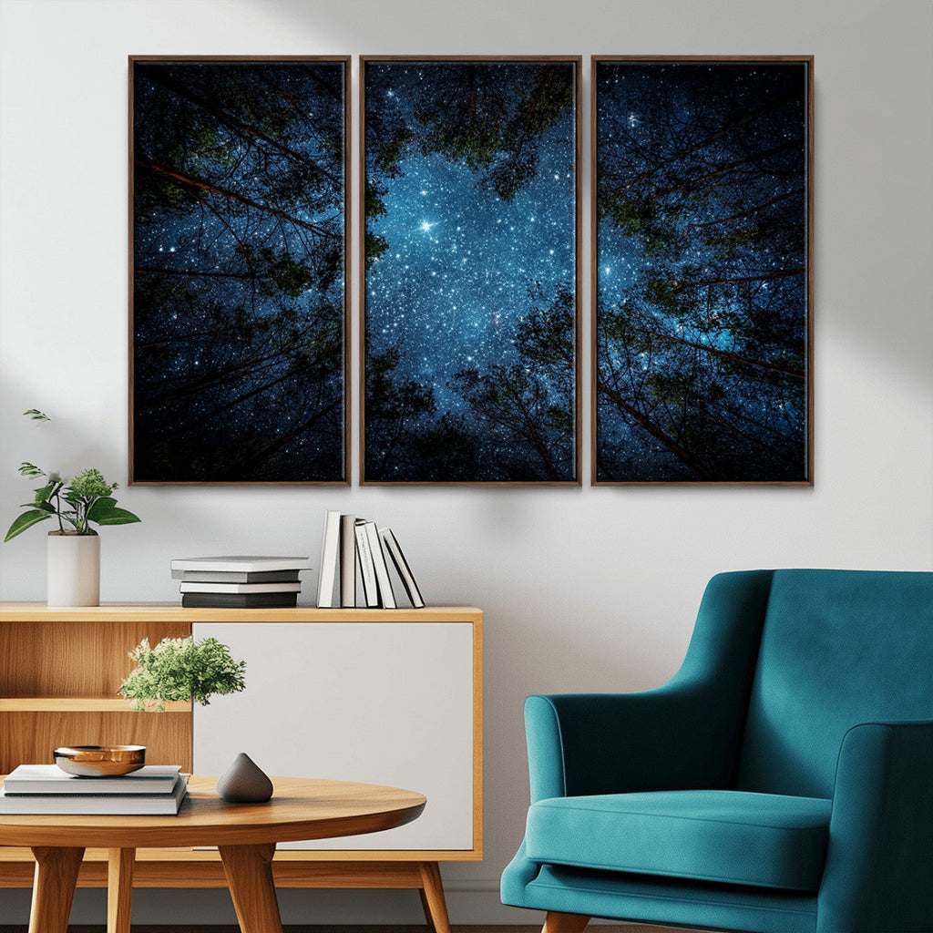Forest and Stars Wall Art Canvas Print