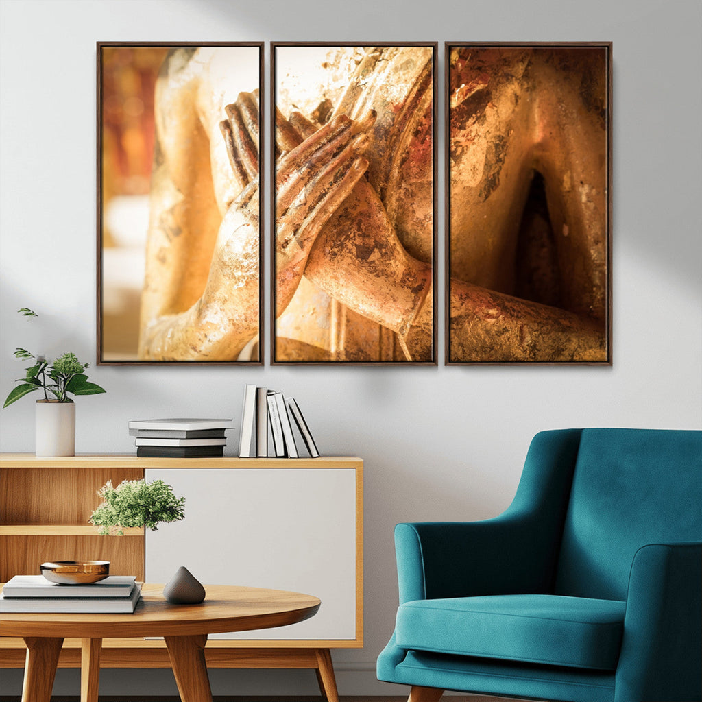 Buddha Statue Hands Wall Art Canvas Print