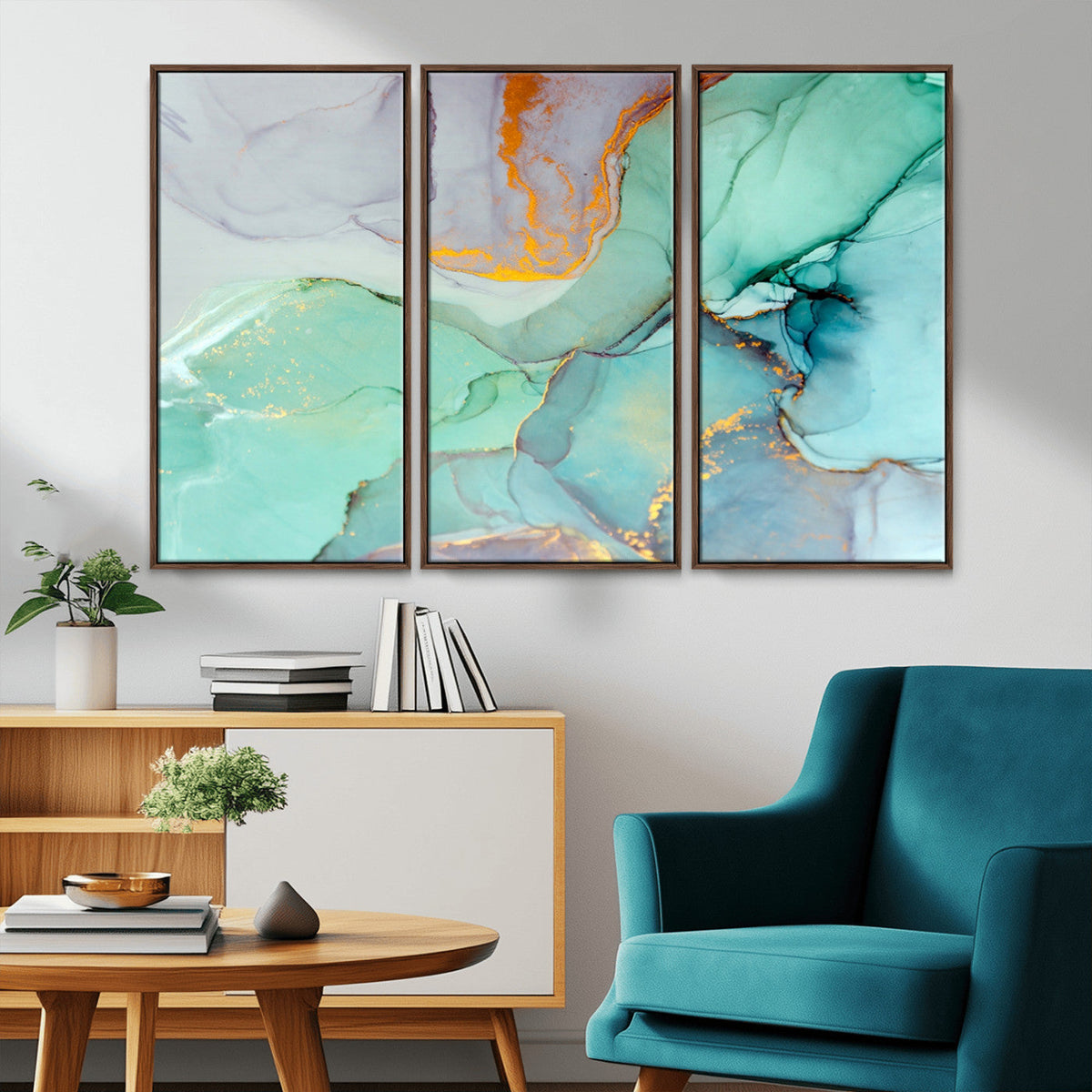 Colorful Marble Fluid Effect Canvas Wall Art Print