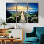 Mountain and Sunset Wall Art Canvas Print
