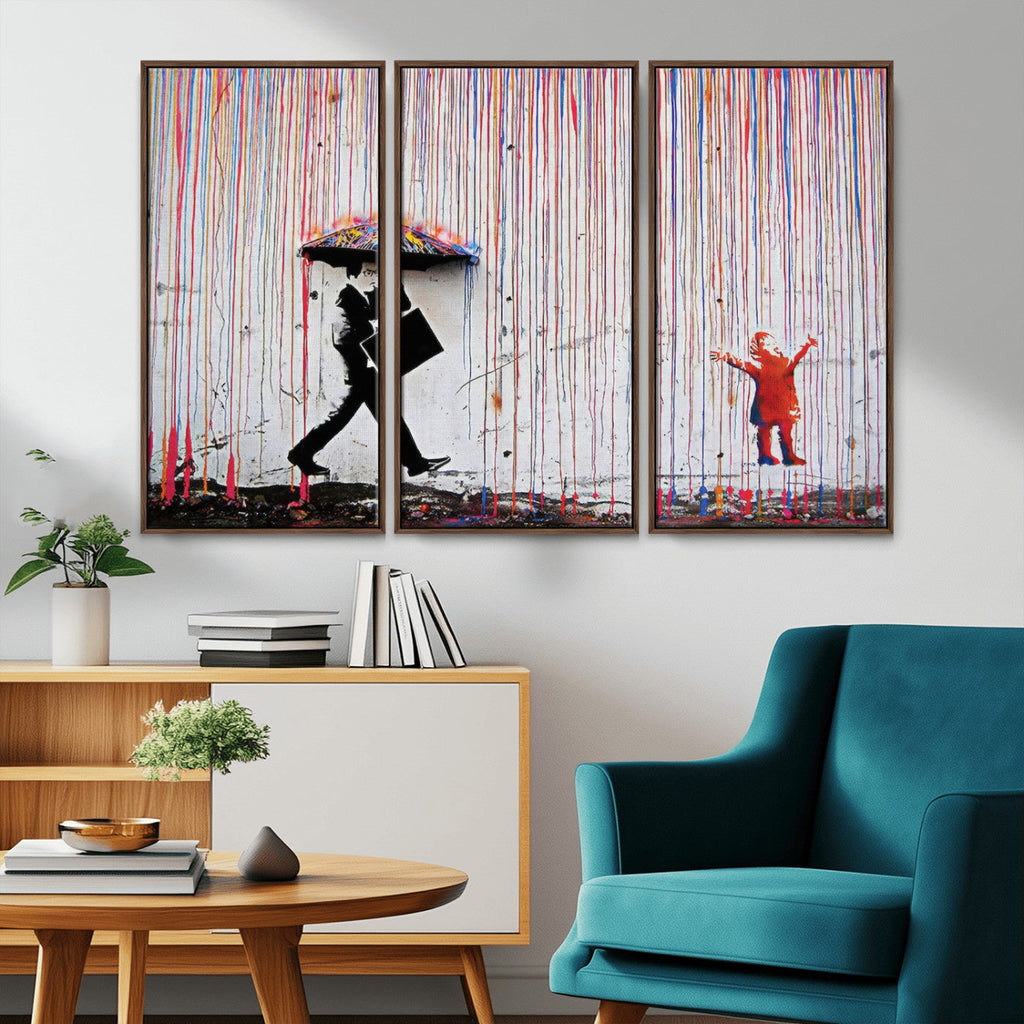 Banksy Wall Art Canvas Print | Framed Graffiti Street Art Picture