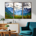 Yosemite Park Half Dome 3 Panel Canvas Print | Large Giclée Landscape Wall Art