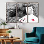 Poker Game Cards Wall Art Canvas, Multi Panel Wall Art