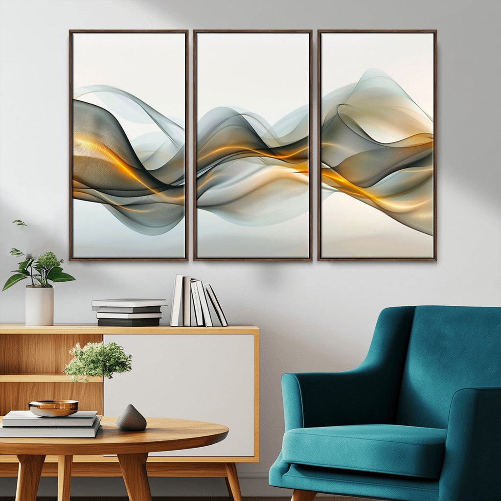 Abstract Wave Canvas Wall Art | Fluid Contemporary Elegance in Motion