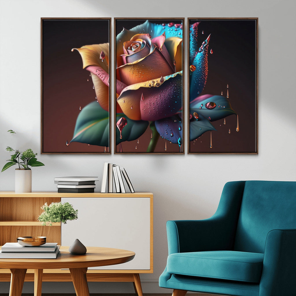 Abstract Rose Wall Art Canvas Print