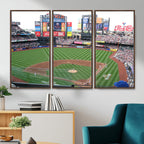 New York Mets Baseball Team Print, Citi Field Baseball Stadium Wall Art
