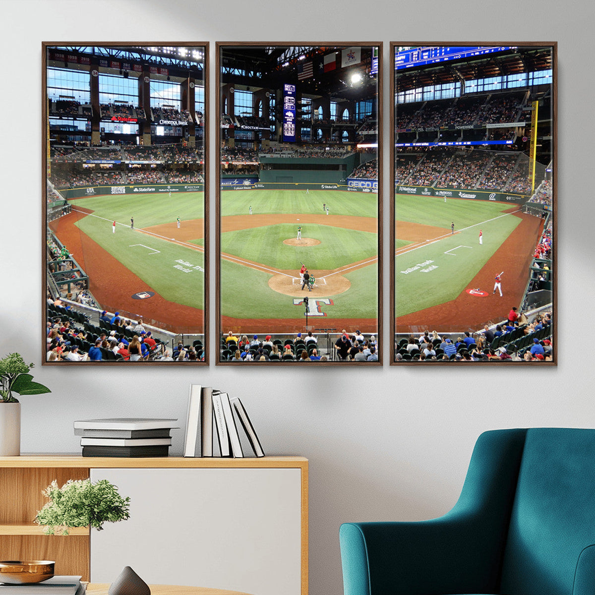 Texas Rangers Baseball Team Print, Arlington Globe Life Field Stadium Wall Art