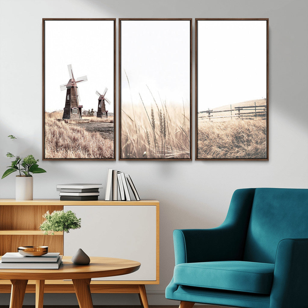 Farm Prints, Set of 6 Farmhouse Wall Art Canvas, Country House Decor