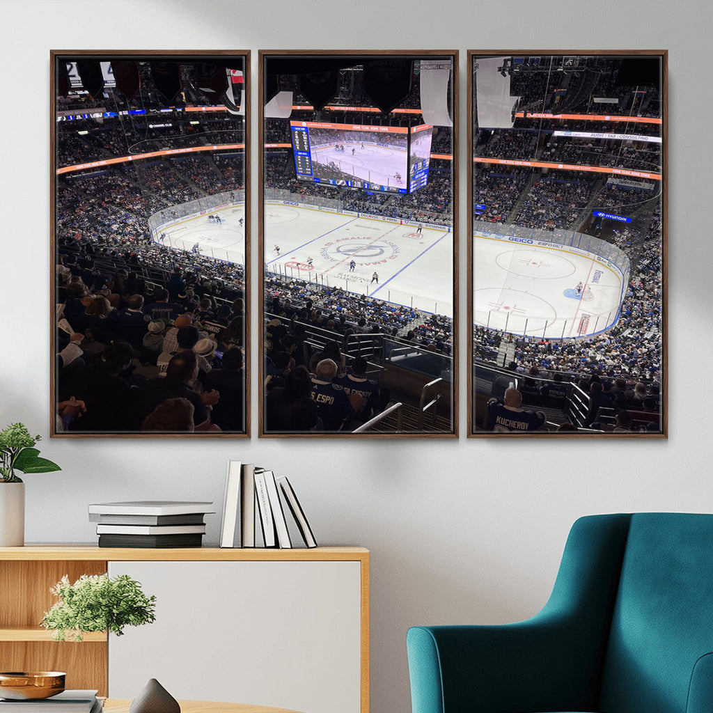 Amalie Arena Florida Wall Art Canvas Print, NHL Hockey, Framed and Ready to Hang