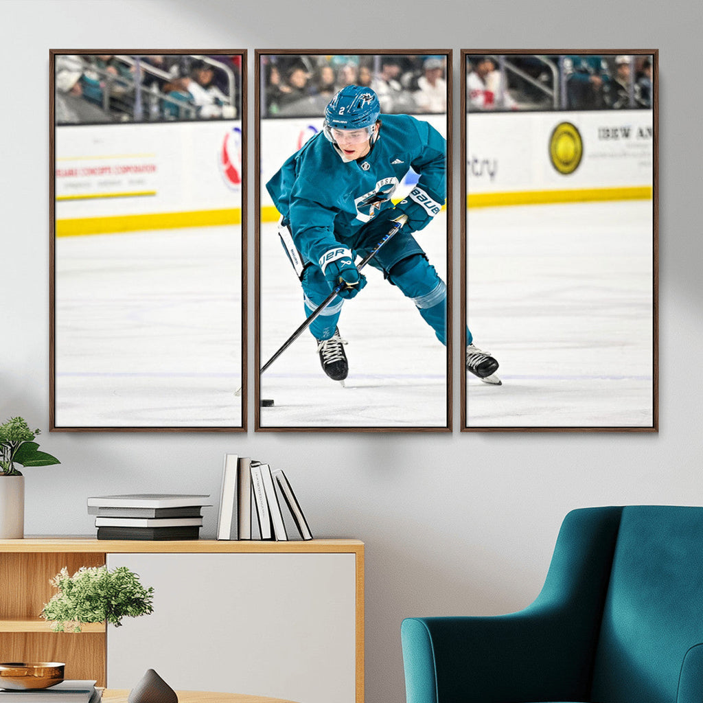 San Jose Sharks Ice Hockey Player Wall Art Canvas Print