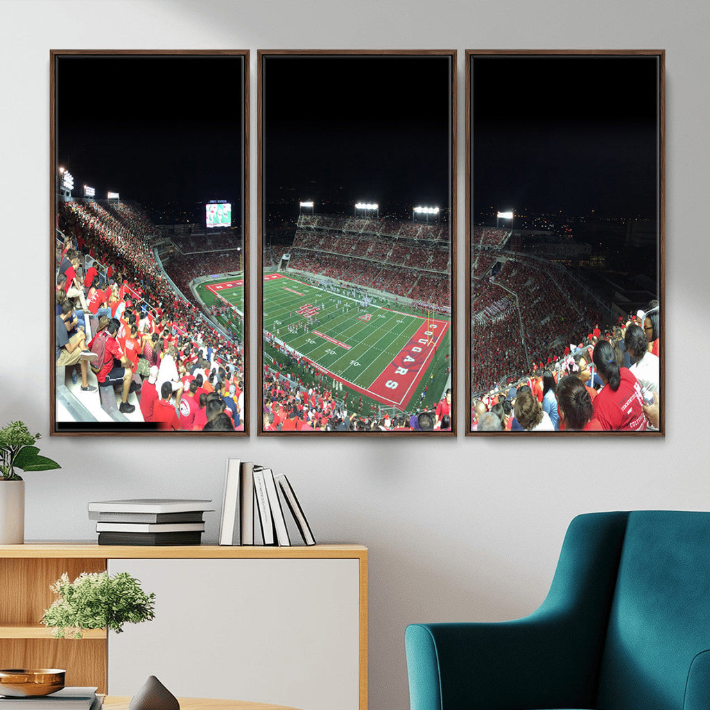 Houston Cougars Football Team Print, Houston TDECU Stadium
