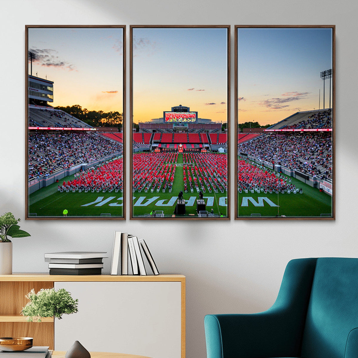 NC State Wolfpack Football Team Print Wall Art, Raleigh