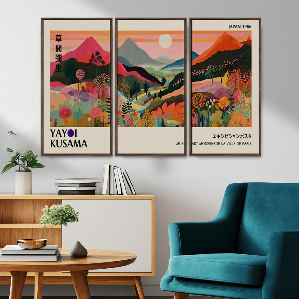Yayoi 1986 Wall Art Print, Vibrant Wabi Sabi Japanese Abstract Design