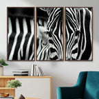 Zebra Wall Art | Zebra Close Up Canvas Print | Framed Black and White Wildlife