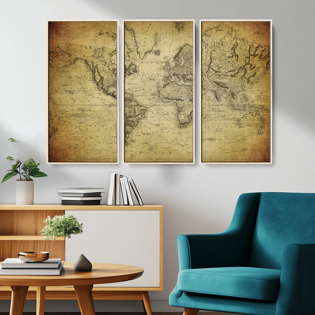 Push Pin World Map Canvas Print | Travel Tracker Wall Art