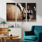Wine and Barrel Wall Art Canvas Print