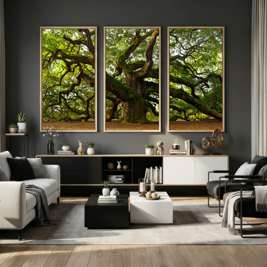Angel Oak Tree Wall Art Canvas Print | Forest Tree Nature Photography Print