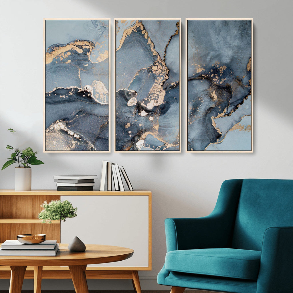 Multipanel Marble Fluid Effect Wall Art Abstract Canvas Wall Art Print
