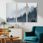 Foggy Pine Forest Wall Art Canvas Print