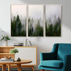 Forest Wall Art Canvas Print | Foggy Forest Wall Art | Pine Wood Forest Print