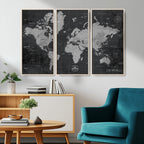 World Map Canvas Print, Detailed Map of the World Wall Art for Home or Office