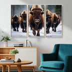Buffalo Wall Art Canvas Print, American Bison Herd Wall Art