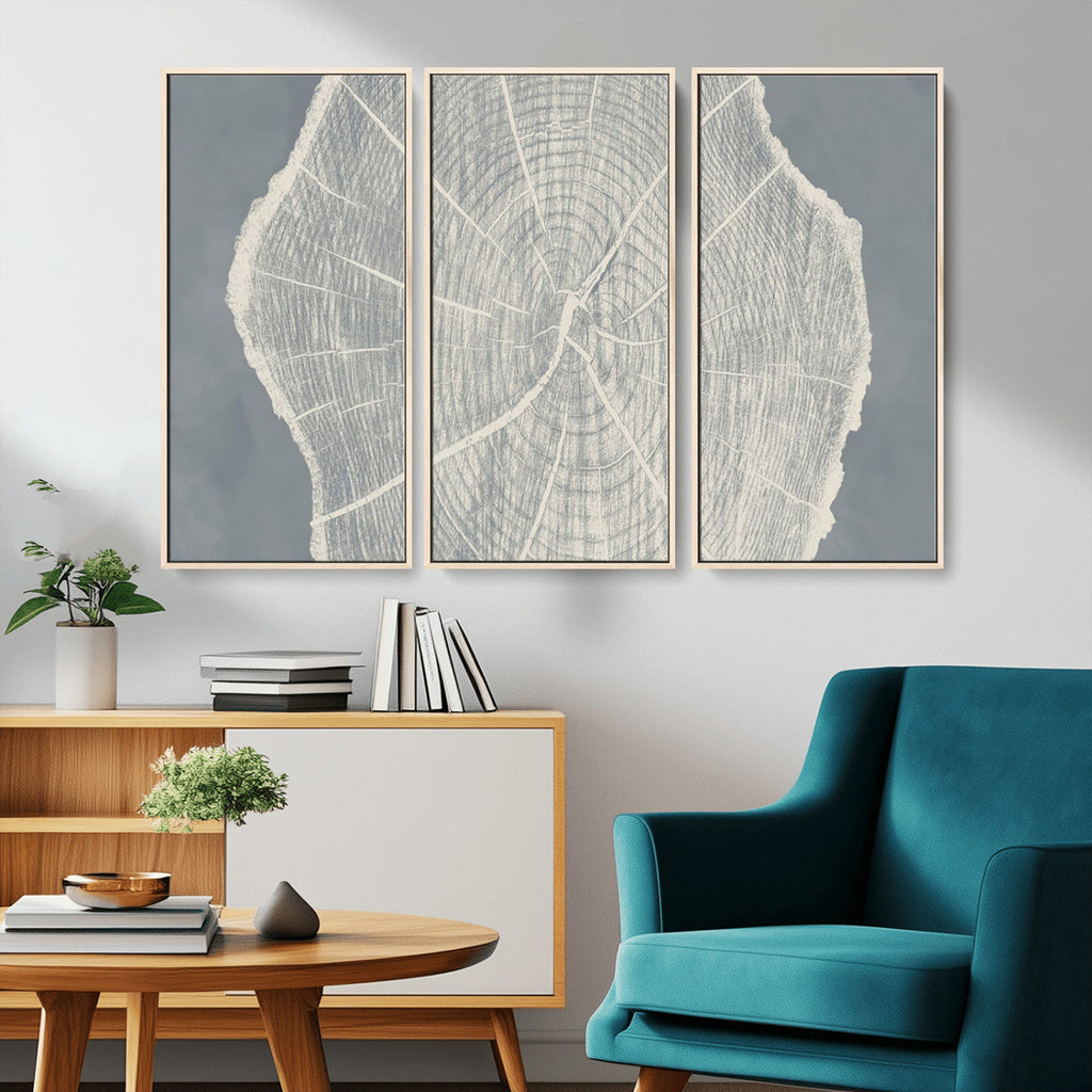 Abstract Tree Ring Wall Art Canvas Print, Framed and Ready to Hang