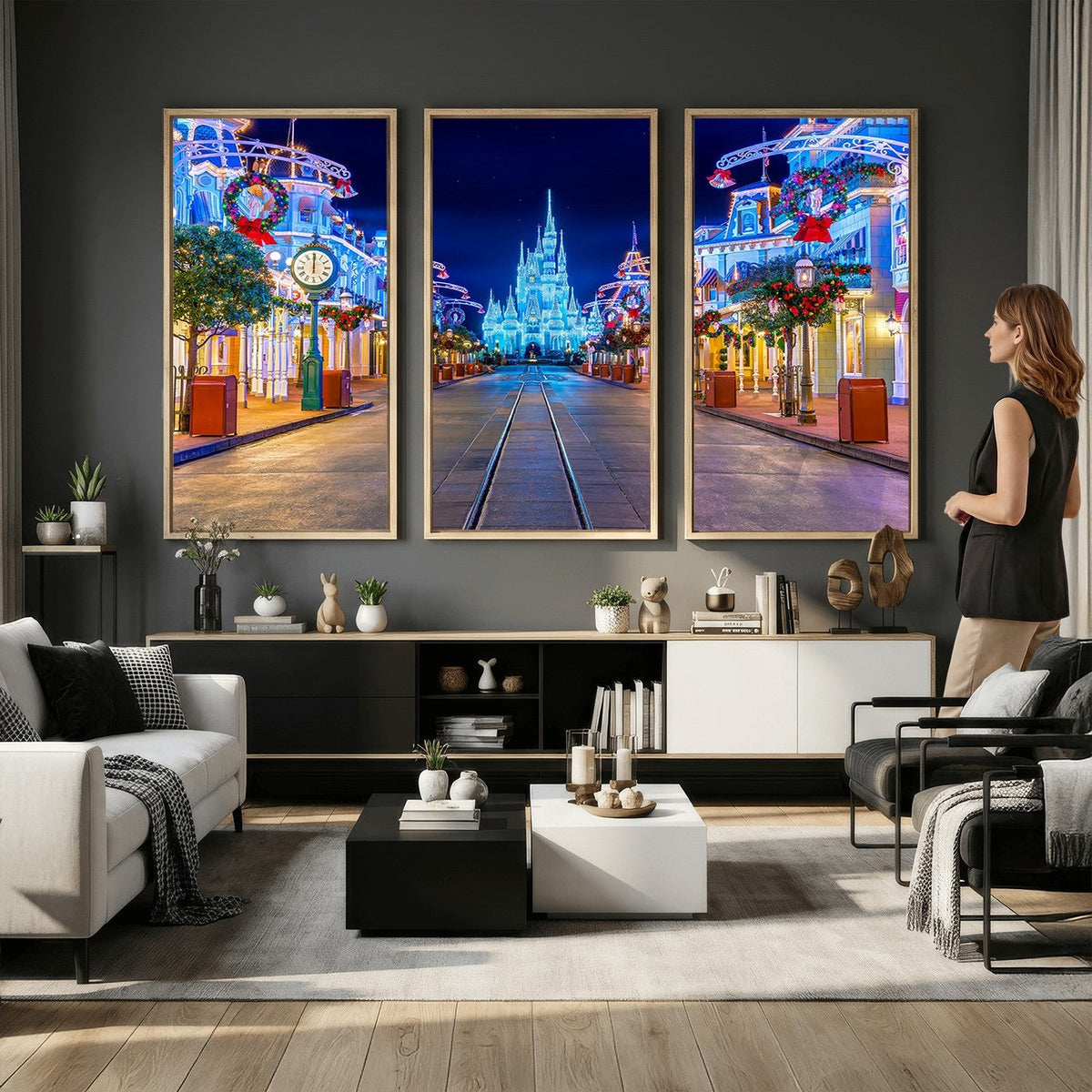 Disney Wall Art | Castle Large Wall Art, Disney Magic Kingdom Print for Kids Room Decor