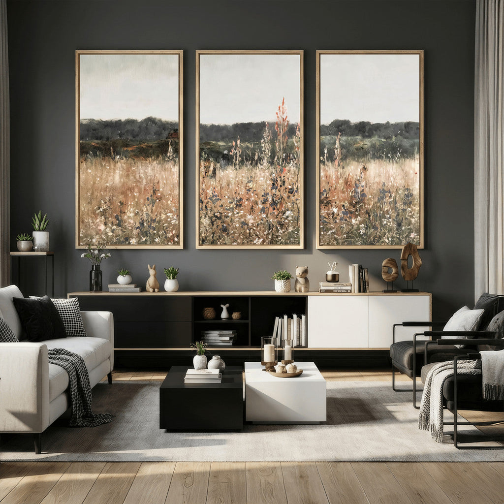 Rustic Field Landscape Wall Art Print, Giclee Canvas Wall Art