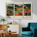 Yayoi Kusama Abstract Print, Vibrant Floral Mountain Art