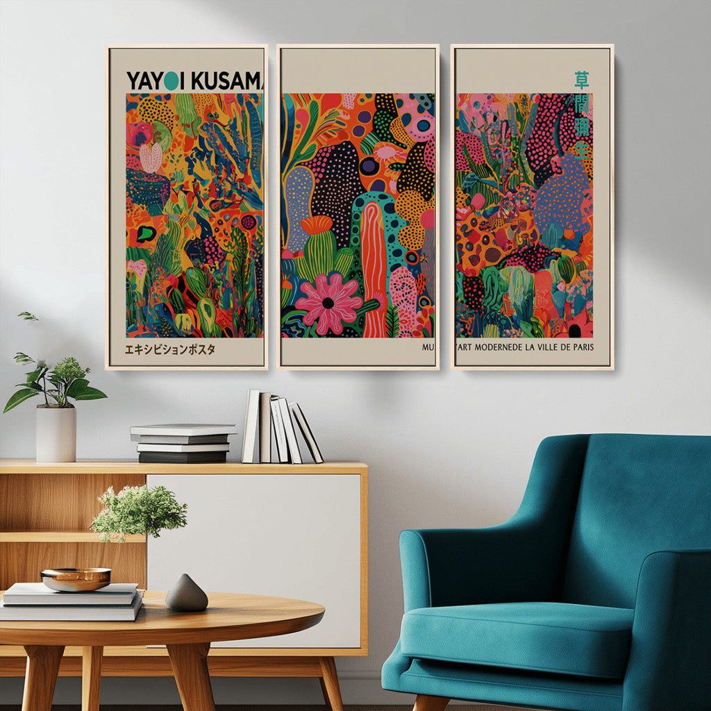 Framed Yayoi Kusama 1986 Wall Art Print | Japanese Wall Art, Wabi Sabi Abstract Landscape