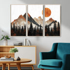 Modern Abstract Mountain Canvas Wall Art Print