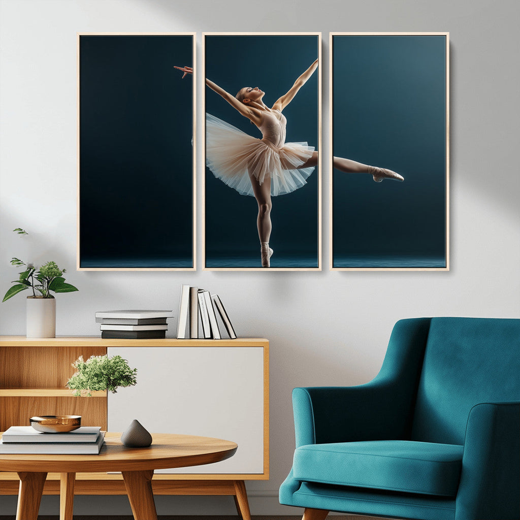 Ballet Dancer Wall Art | Framed Graceful Pose Canvas