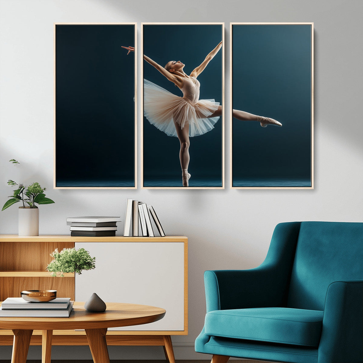 Ballet Dancer Wall Art | Framed Graceful Pose Canvas