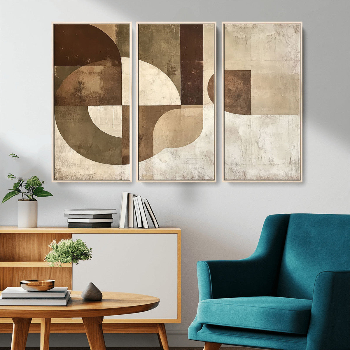 Wabi Sabi Geometric Wall Art | Abstract Modern Minimalist Canvas Print