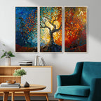 Yggdrasil Tree of Life Mosaic Stained Glass Wall Art Canvas Print