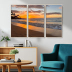 Sunset Wall Art Print - Stunning Beach Sunset Canvas Artwork