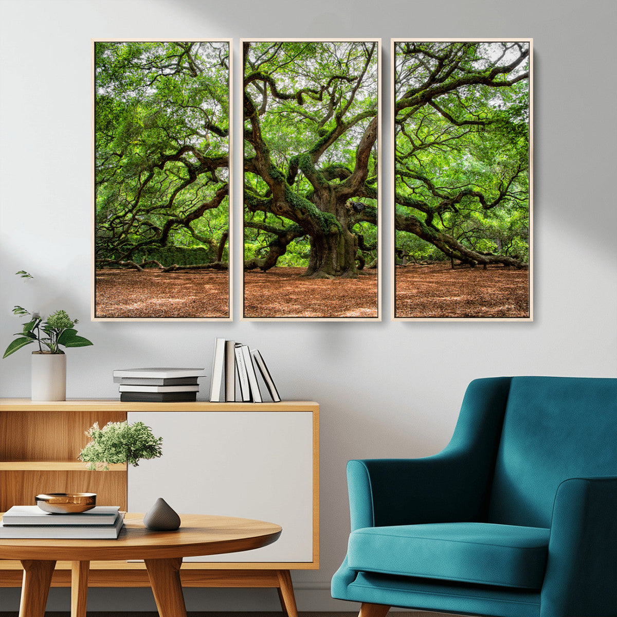 Majestic Oak Tree Wall Art Canvas Print | Ancient Branches