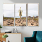 Saguaro Cactus Wall Art | Framed Desert Canvas Artwork