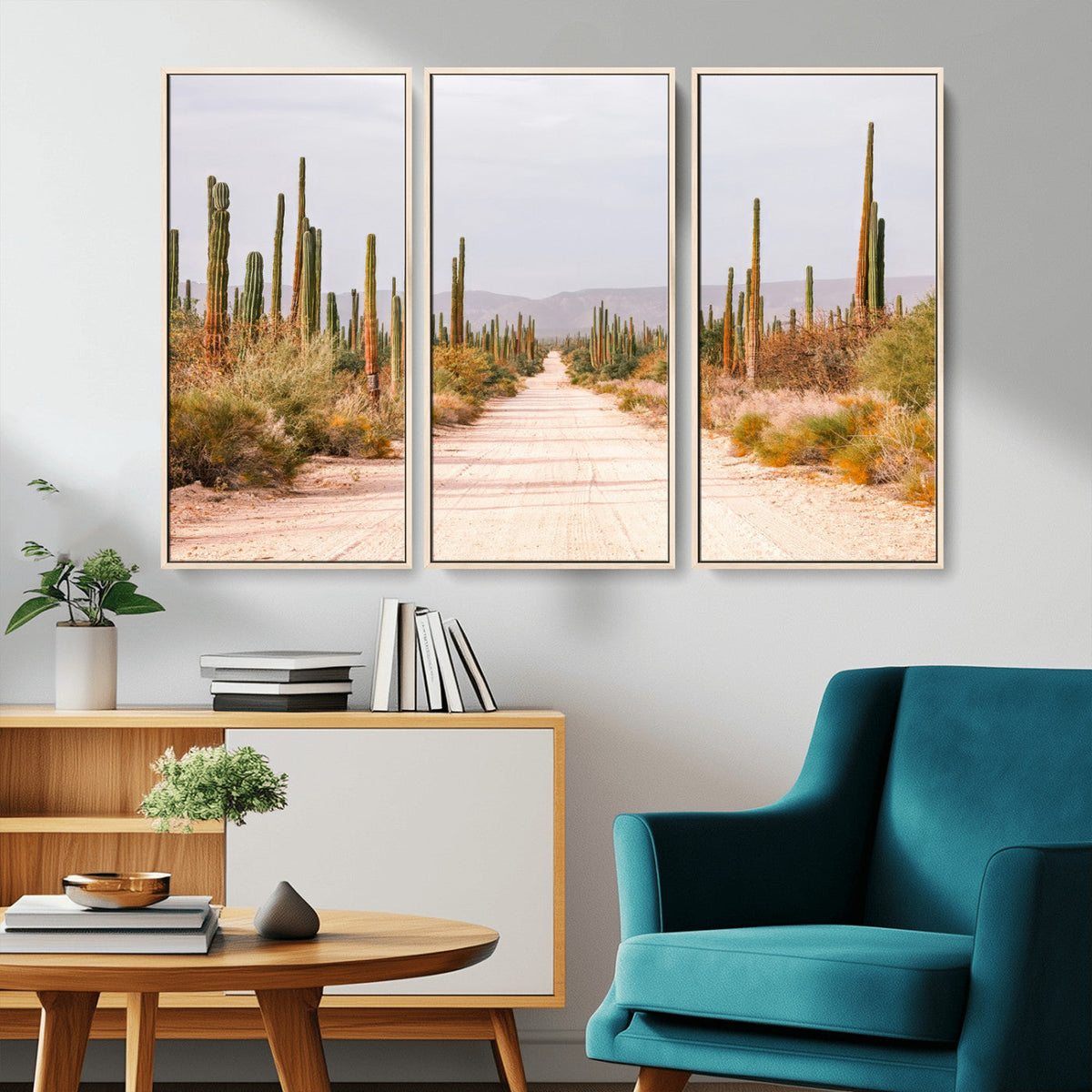 Desert Cactus Wall Art | Framed Southwestern Canvas Artwork
